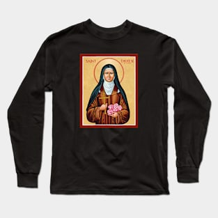 St Therese of Lisieux Little Flower Rose Catholic Saint Long Sleeve T-Shirt